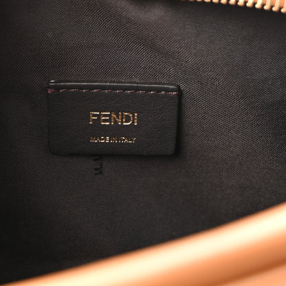 Fendi Glazed Fabric Vitello Century FF 1974 Stamp Patch Mini Camera Case Mogano Panna Caramello 6 of 10