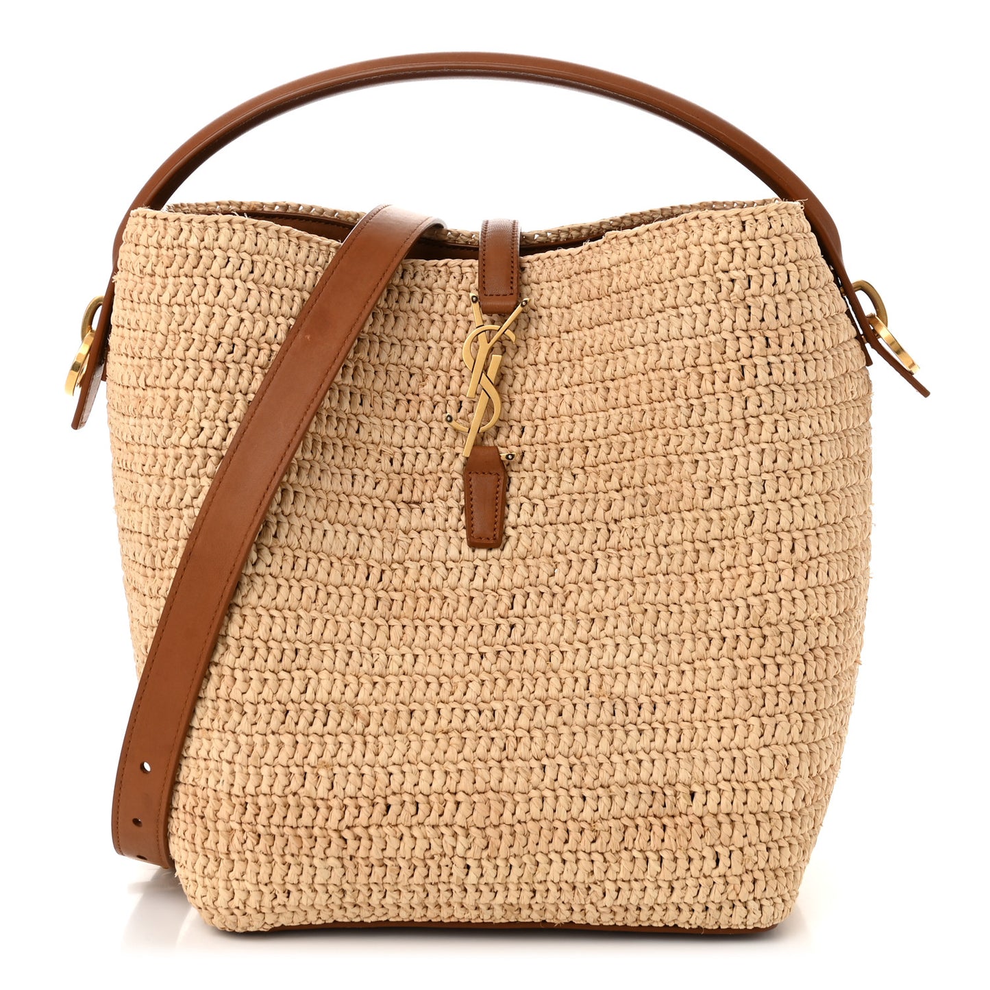 Raffia Vegetable Le 37 Bucket Bag Naturel Brick