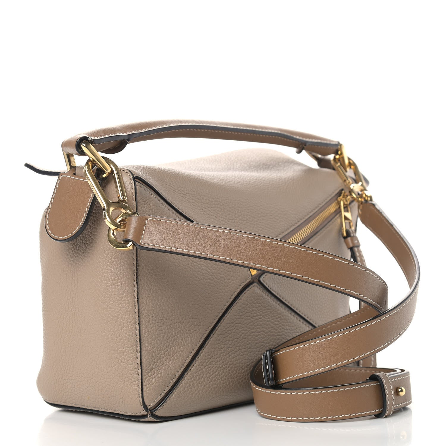 Loewe Grained Calfskin Small Puzzle Bag Sand Mink 3 of 9