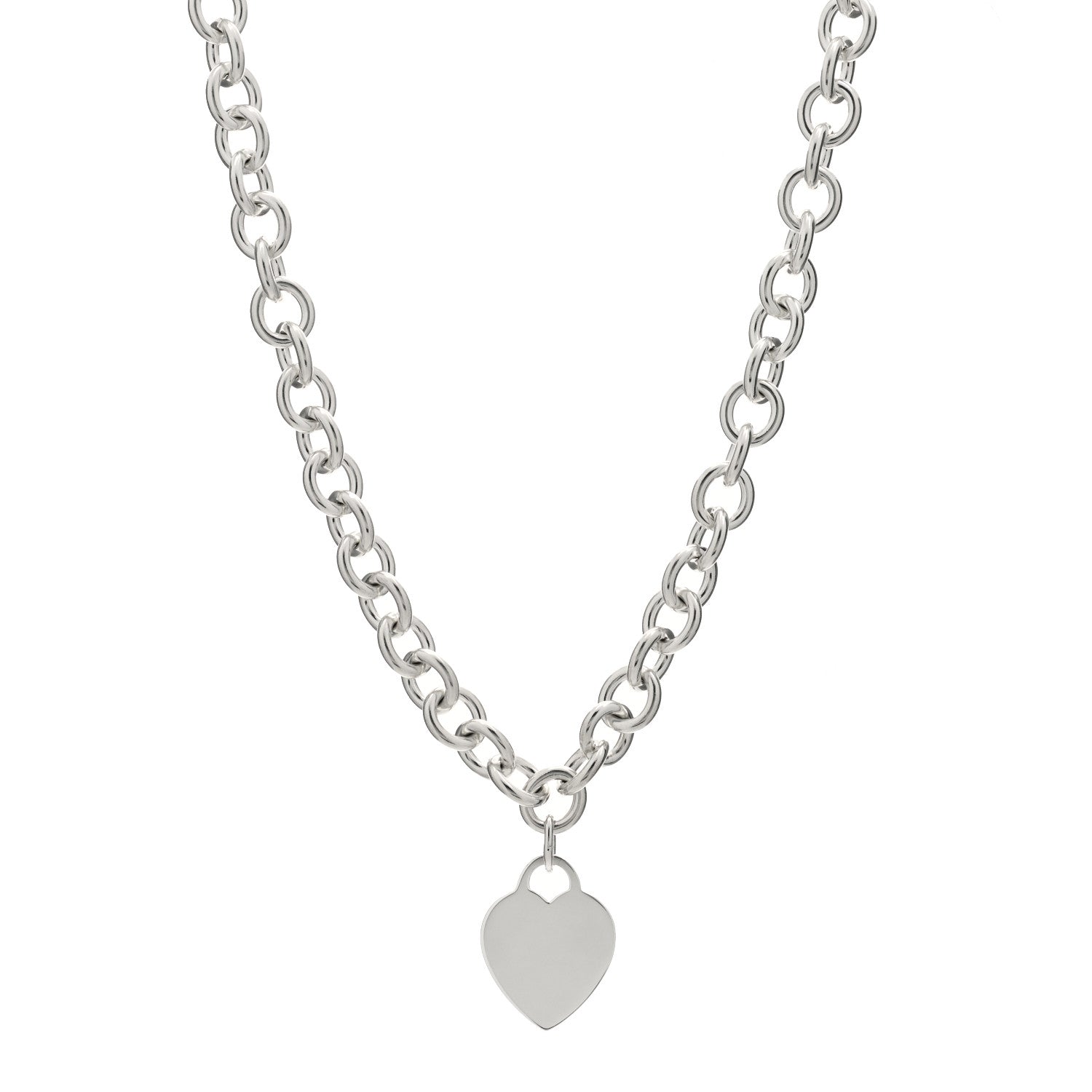 Tiffany Sterling Silver Heart Tag Necklace 1 of 3