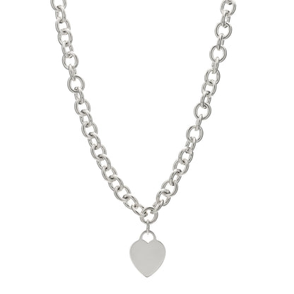 Tiffany Sterling Silver Heart Tag Necklace 1 of 3