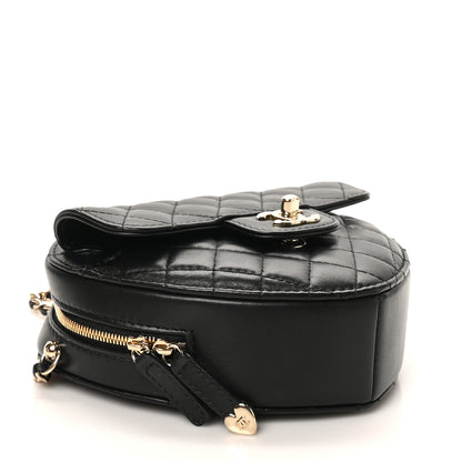 Chanel Lambskin Quilted CC In Love Heart Bag Black 4 of 10