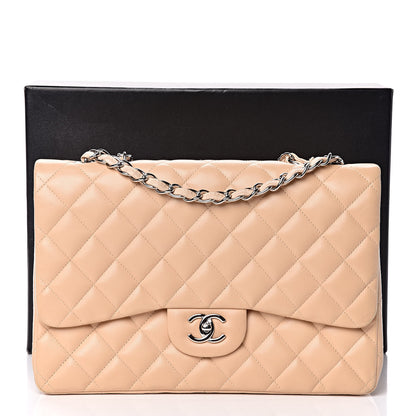 Chanel Lambskin Quilted Jumbo Single Flap Beige Clair 13 of 13