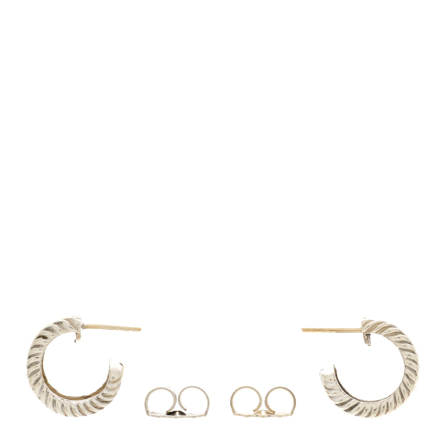 David Yurman Sterling Silver 14K Yellow Gold 16mm Cable Classics Hoop Earrings 3 of 4