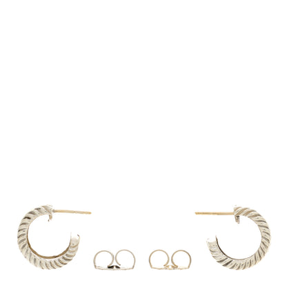 David Yurman Sterling Silver 14K Yellow Gold 16mm Cable Classics Hoop Earrings 3 of 4