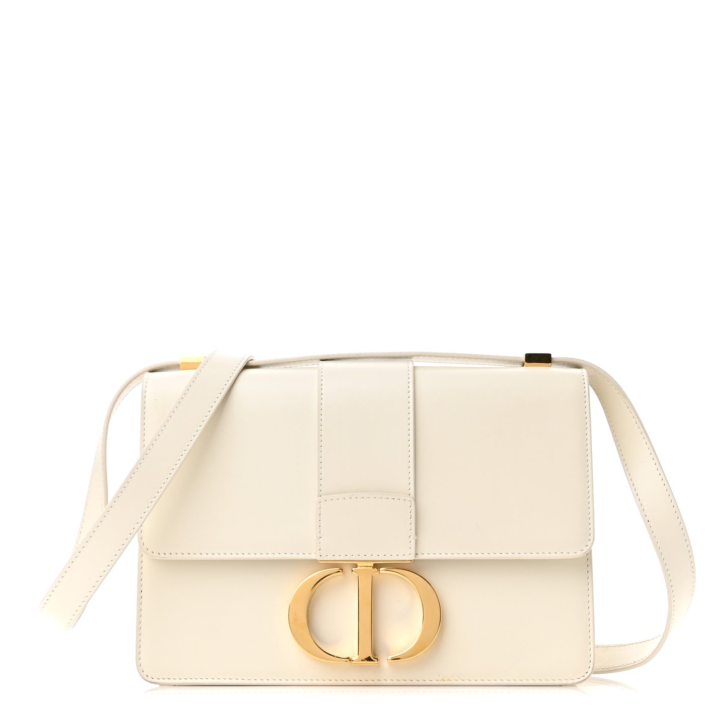 Box Calfskin 30 Montaigne Flap Bag Latte