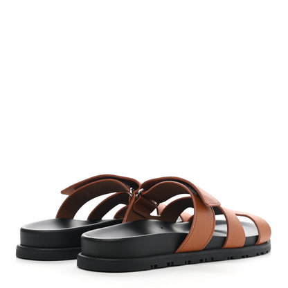 Hermes Epsom Womens Chypre Sandals 37.5 Natural 4 of 9