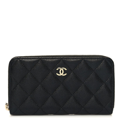 Chanel Caviar Quilted Medium Zip Around Wallet Black 1 of 10