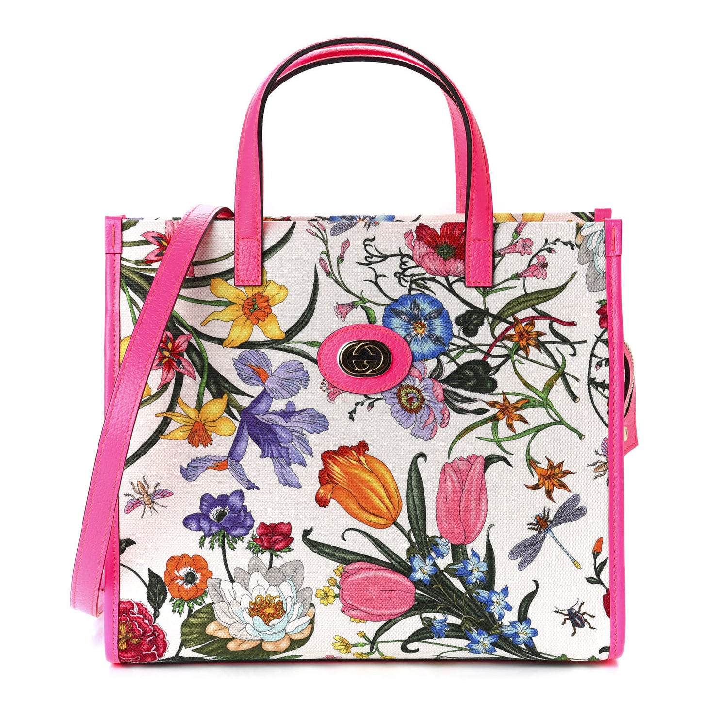 Canvas Medium Flora Tote Fuchsia