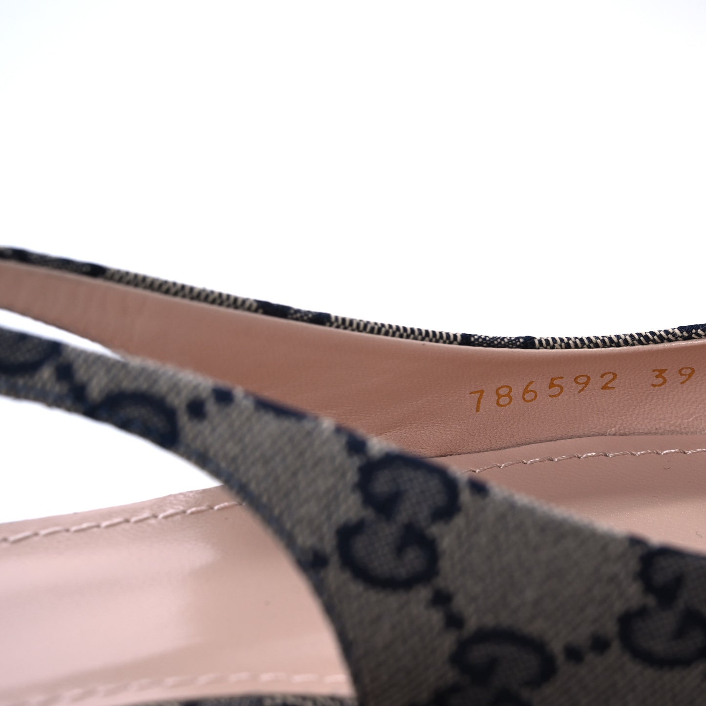 Monogram Horsebit Womens Slingback Ballet Flat 39 Beige Blue