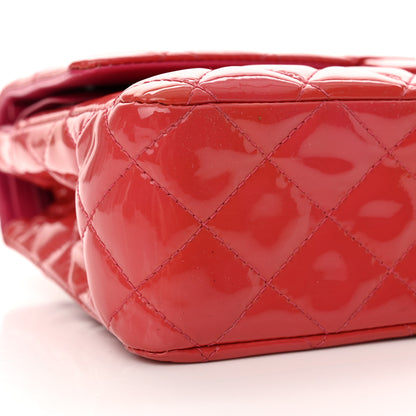 Chanel Patent Quilted Medium Double Flap Dark Pink 9 of 13