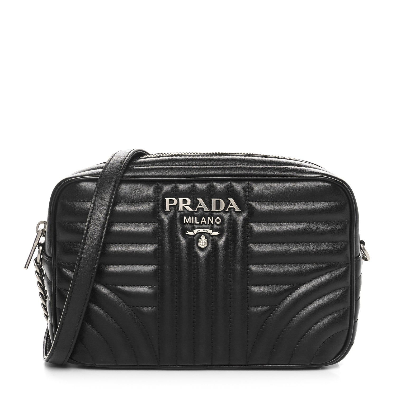 Prada Soft Calfskin Diagramme Camera Bag Black 1 of 9