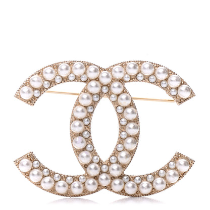 Chanel Pearl CC Brooch Gold 1 of 5