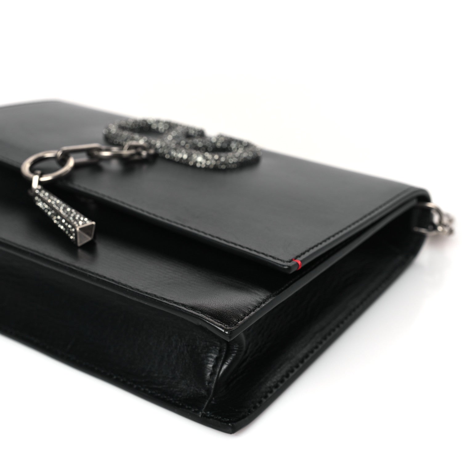 Valentino Garavani Silk Satin Small VCase Shoulder Bag Black 8 of 8