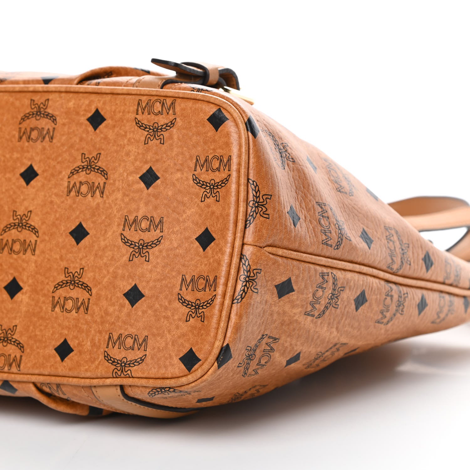 MCM Visetos Medium Essentials Shopper Tote Cognac 11 of 12