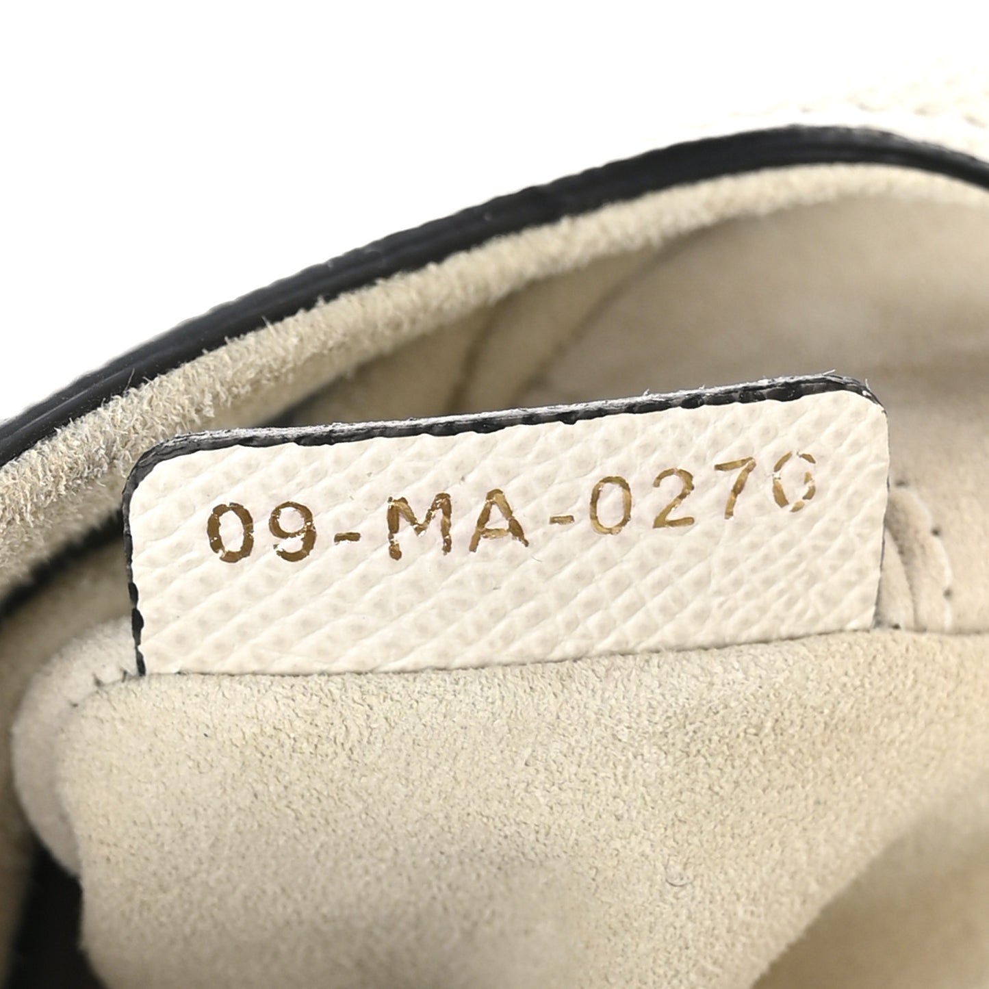 CHRISTIAN DIOR Grained Calfskin Mini Saddle Bag White