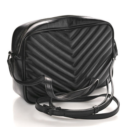 Saint Laurent SAINT LAURENT Calfskin Matelasse Monogram Monochrome Lou Camera Bag Black 3 of 16