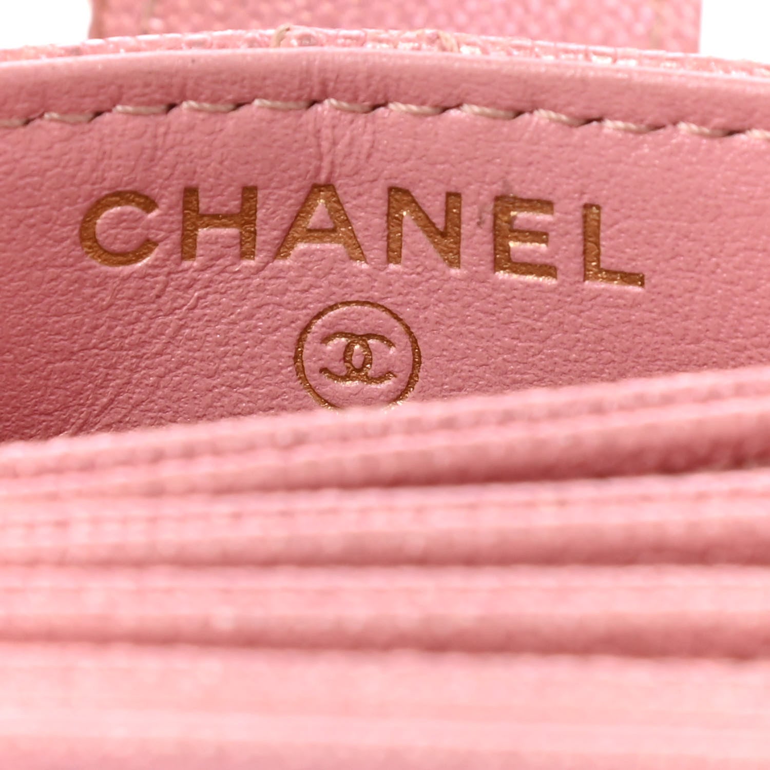 Chanel Iridescent Caviar Quilted Gusseted Card Holder Pink 6 of 8