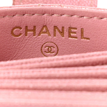 Chanel Iridescent Caviar Quilted Gusseted Card Holder Pink 6 of 8