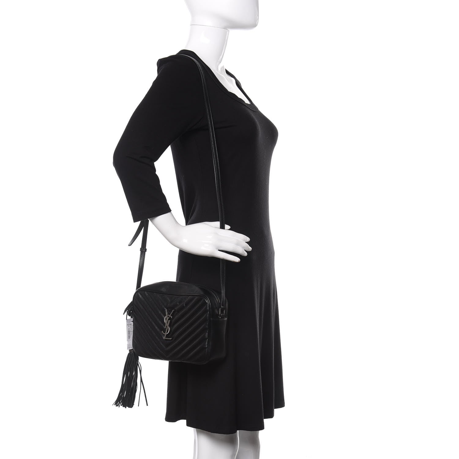Saint Laurent Calfskin Matelasse Monogram Lou Camera Bag Black 2 of 14