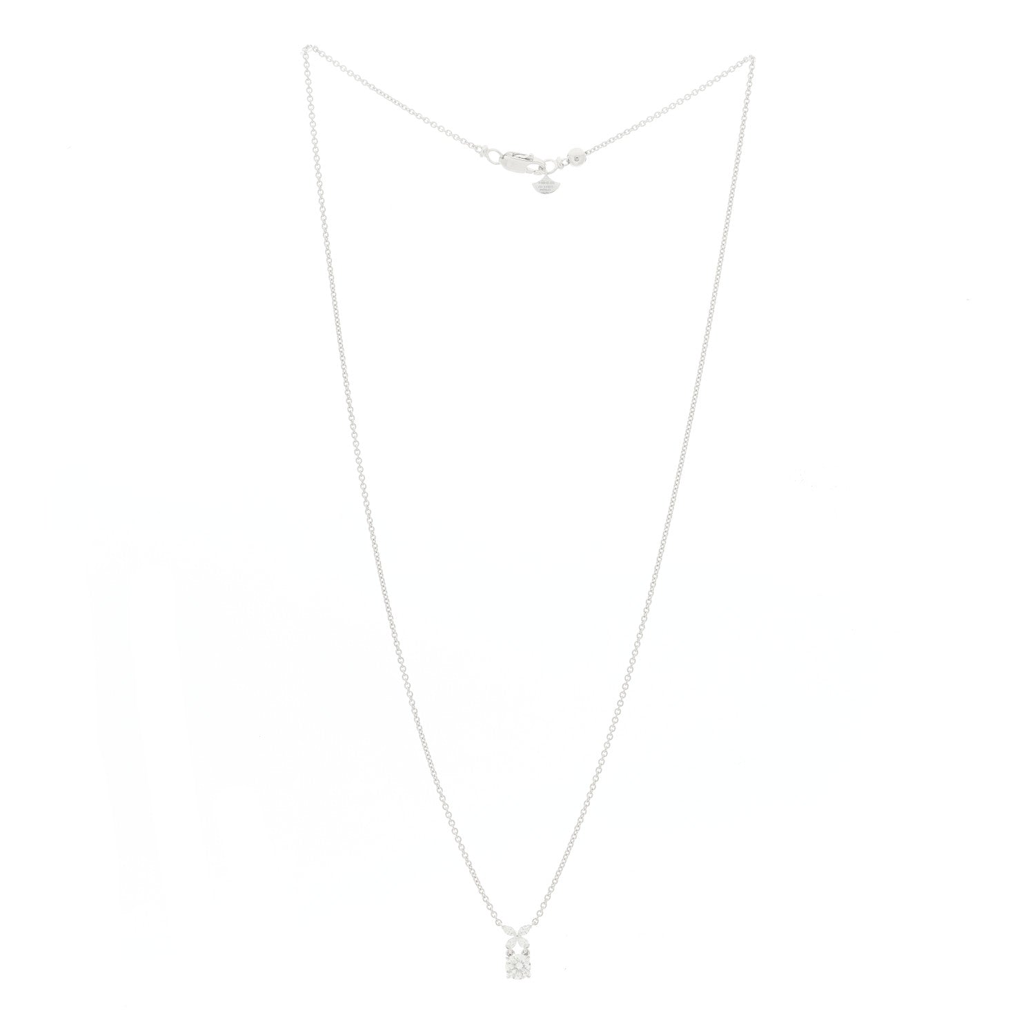 Graff 18K White Gold Diamond Classic Butterfly Round Pendant Necklace 3 of 6