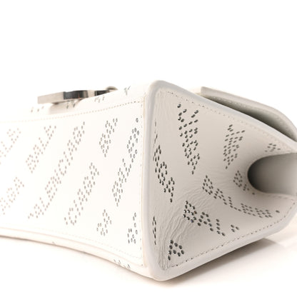 Balenciaga Smooth Calfskin Crystal Diagonal Allover Logo Hourglass Top Handle Bag XS Optic White 11 of 11