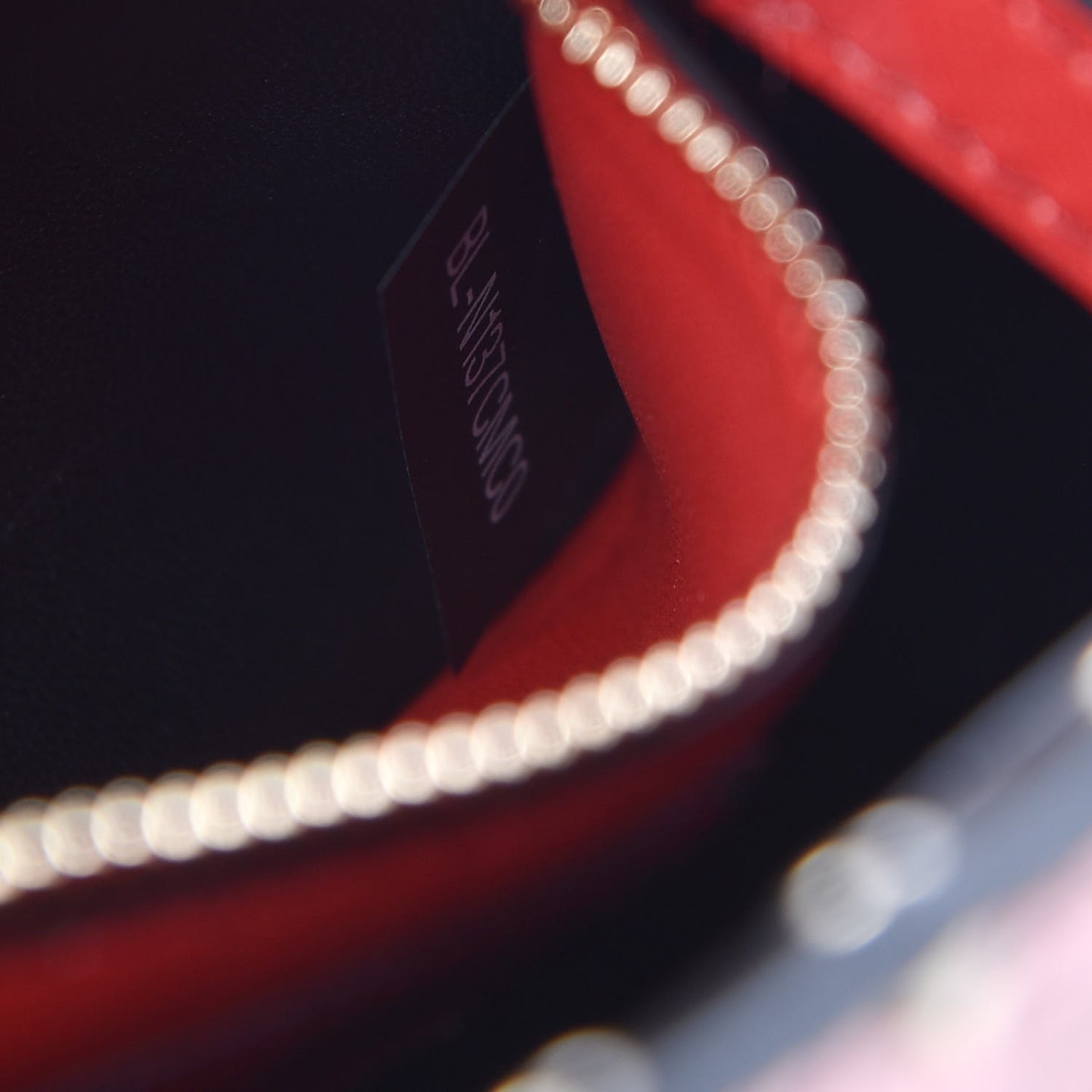 Metallic Wrinkled Lambskin Rockstud Spike Wallet on Chain Lipstick