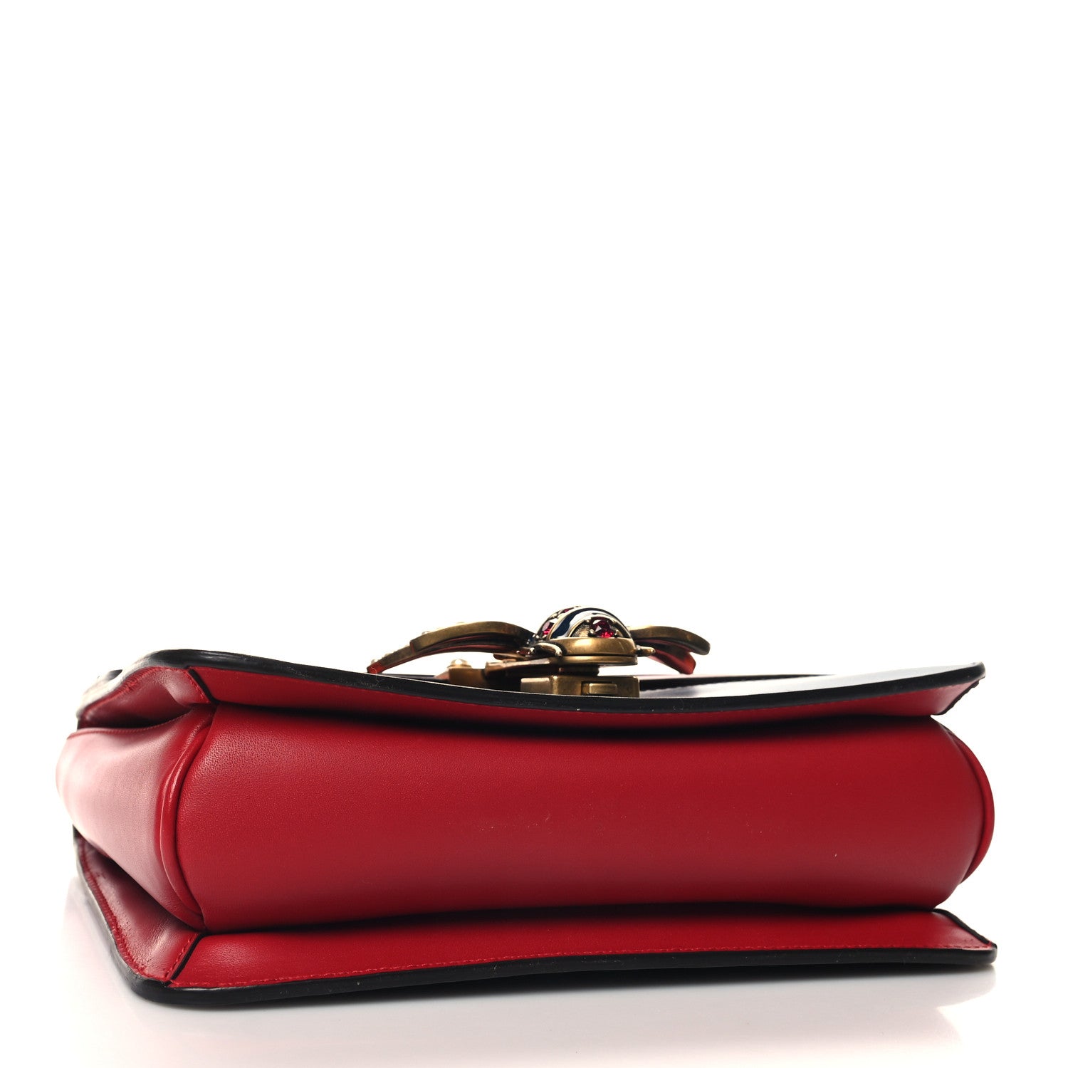 Gucci Calfskin Sylvie Web Queen Margaret Shoulder Bag Blue Agata Hibiscus Red Mystic White 4 of 11