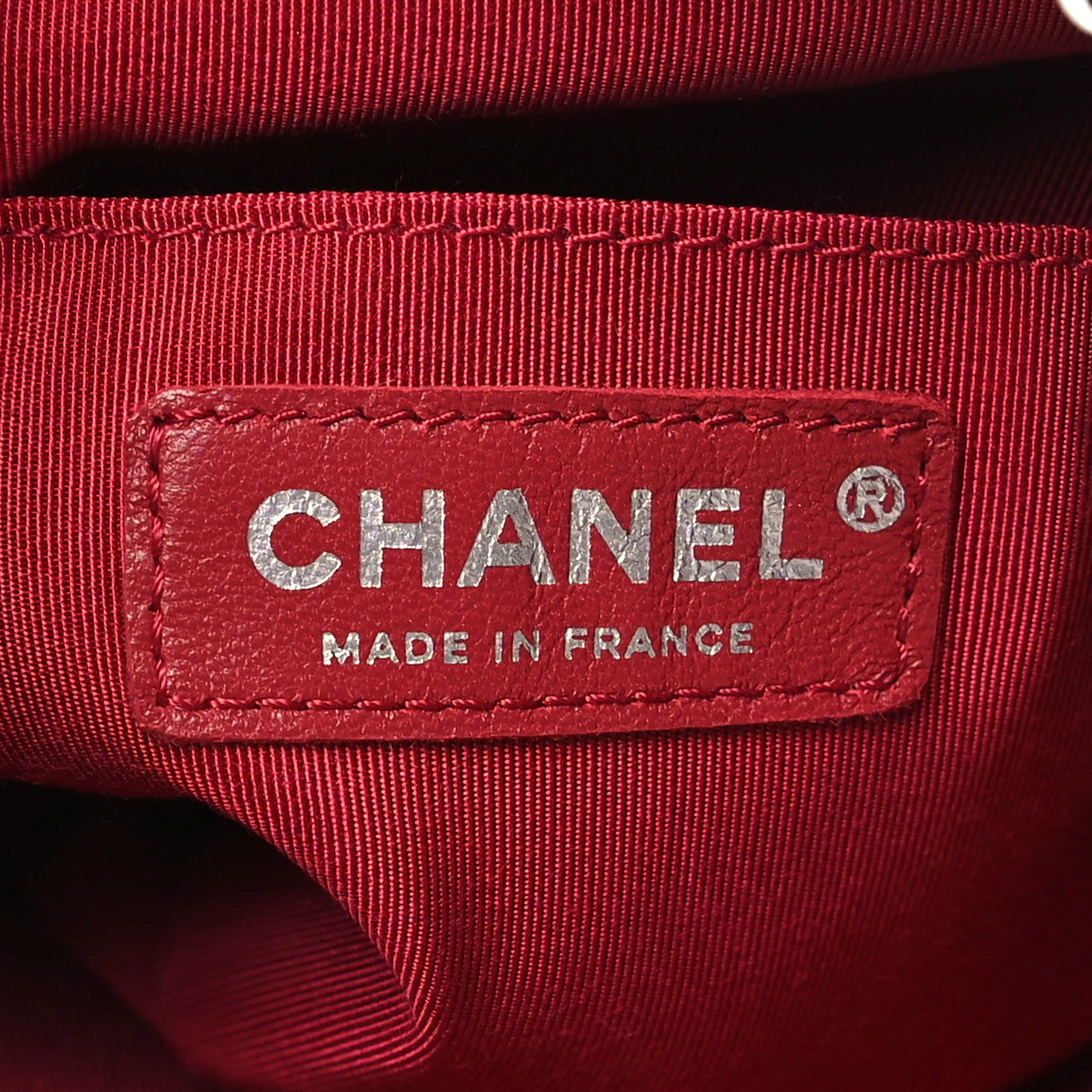 Chanel Aged Calfskin Quilted Small Gabrielle Bucket White Black 6 of 10