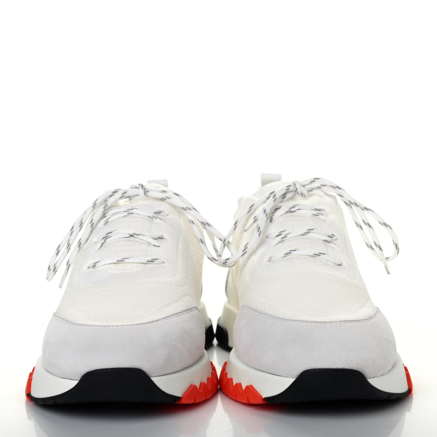 Hermes Perforated Calfskin Goatskin Bi-Color Womens C-Addict Sneakers 38 White Multicolor 2 of 4