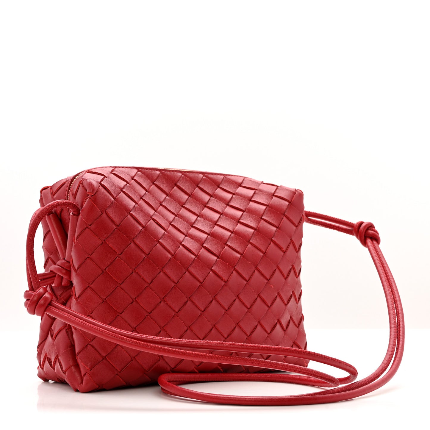 Nappa Intrecciato Small Loop Camera Bag Apple Candy