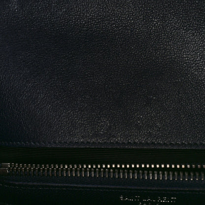 Saint Laurent Sheepskin Matelasse Chevron Monogram Medium College Bag Deep Marine 10 of 10