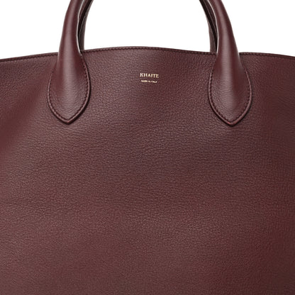 Khaite Pebbled Calfskin Medium Amelia Tote Burgundy 7 of 9