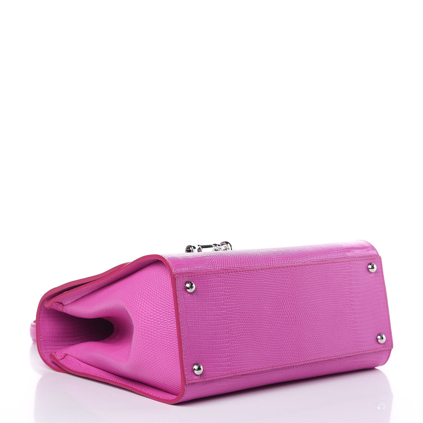 Lizard Calfskin Embossed Medium Monica Tote Rosa