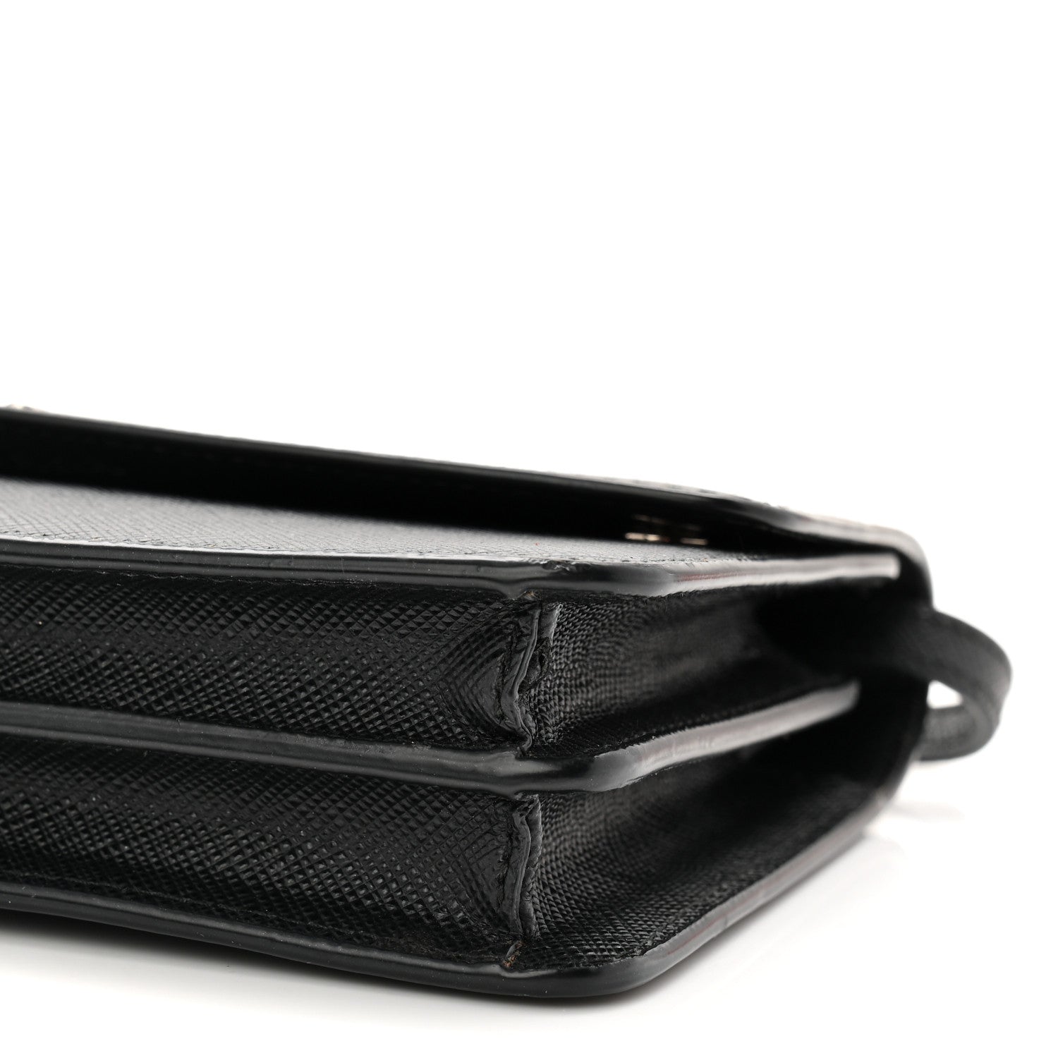 Prada Saffiano Metal Flap Wallet With Strap Black 15 of 17