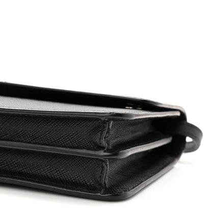 Prada Saffiano Metal Flap Wallet With Strap Black 15 of 17