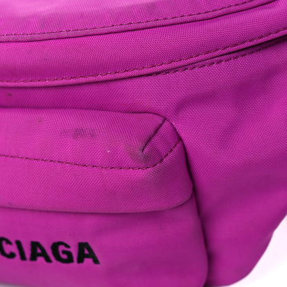 Balenciaga Sport Nylon Logo Embroidered Small Wheel Beltpack Fuchsia Black 13 of 18
