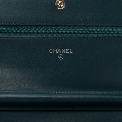 Chanel Velvet Quilted Boy Wallet On Chain WOC Teal 7 of 12