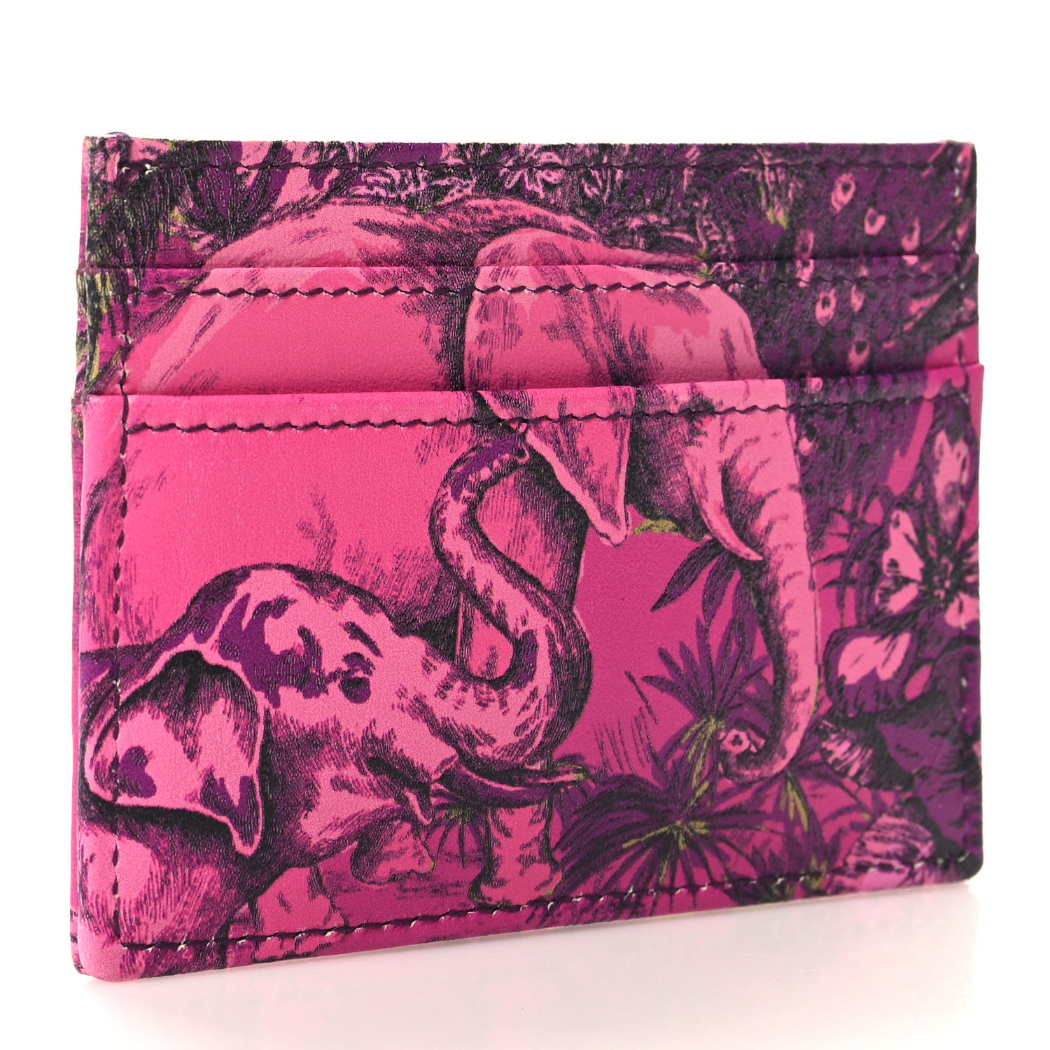 Christian Dior Calfskin Caro Printed Toile De Jouy Lady Dior Card Holder Pink 3 of 7