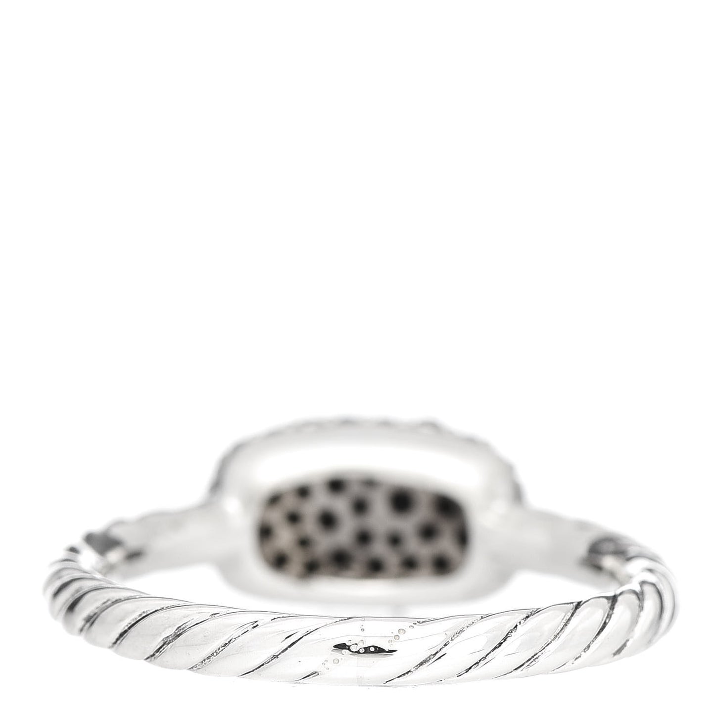 Sterling Silver Black Diamond 7mm Petite Pave Ring 50 5.5