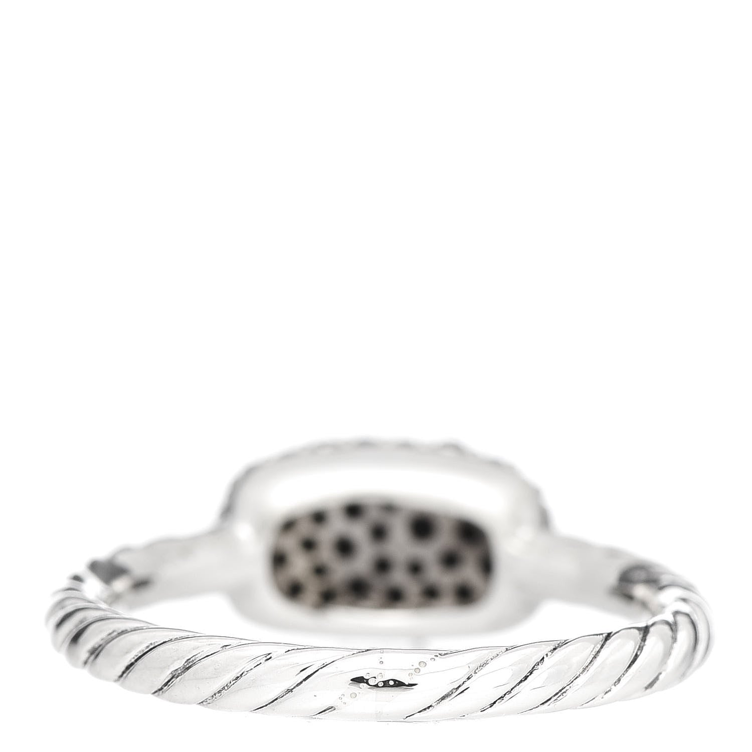 David Yurman Sterling Silver Black Diamond 7mm Petite Pave Ring 50 5.5 4 of 5