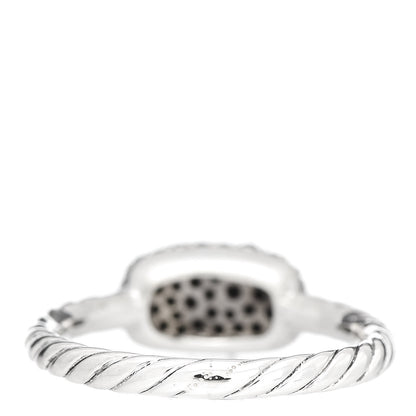 David Yurman Sterling Silver Black Diamond 7mm Petite Pave Ring 50 5.5 4 of 5