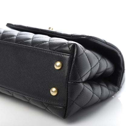 Chanel Caviar Lizard Embossed Quilted Mini Coco Handle Flap Black 5 of 9