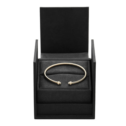 David Yurman 18K Yellow Gold Diamond 3mm Cablespira Bracelet 5 of 5
