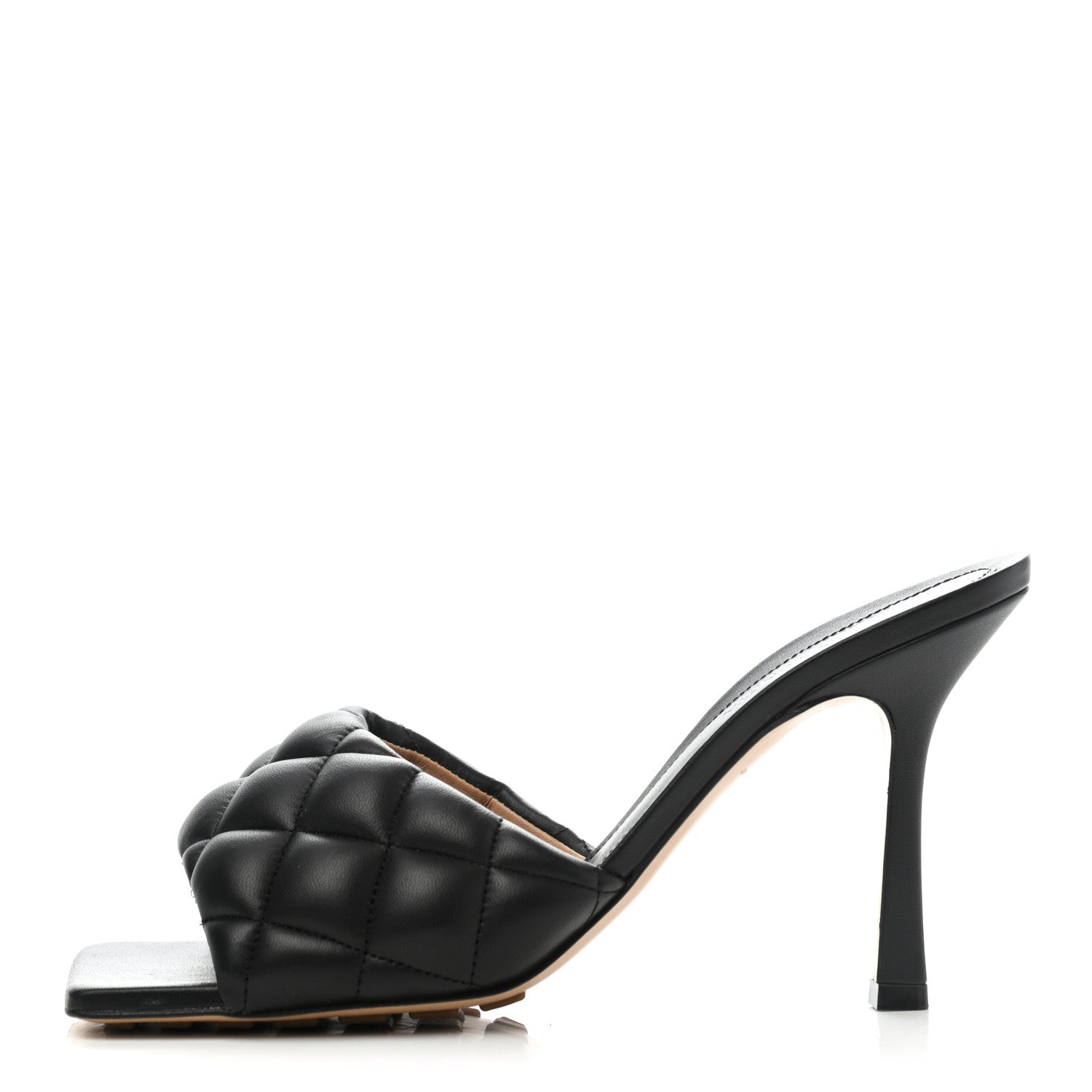 Bottega Veneta Nappa Matelasse Padded Mule Sandals 38 Black 1 of 6