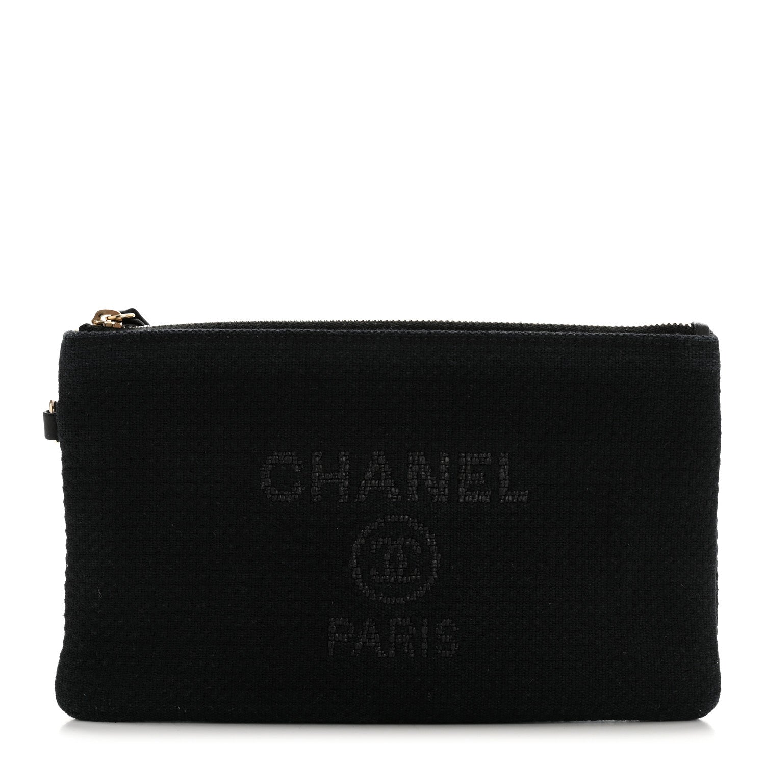 Chanel Mixed Fibers Deauville Pouch Black 1 of 7