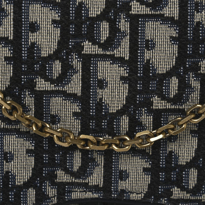 Christian Dior Oblique Saddle Chain Pouch Blue 7 of 11