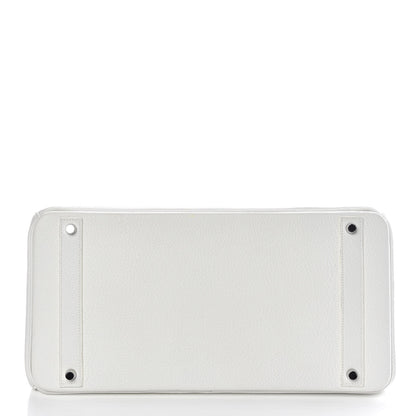 Hermes Taurillon Clemence Birkin 40 White 6 of 39