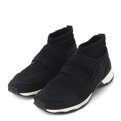 Chanel Stretch Fabric CC Sneakers 38 Black 3 of 8