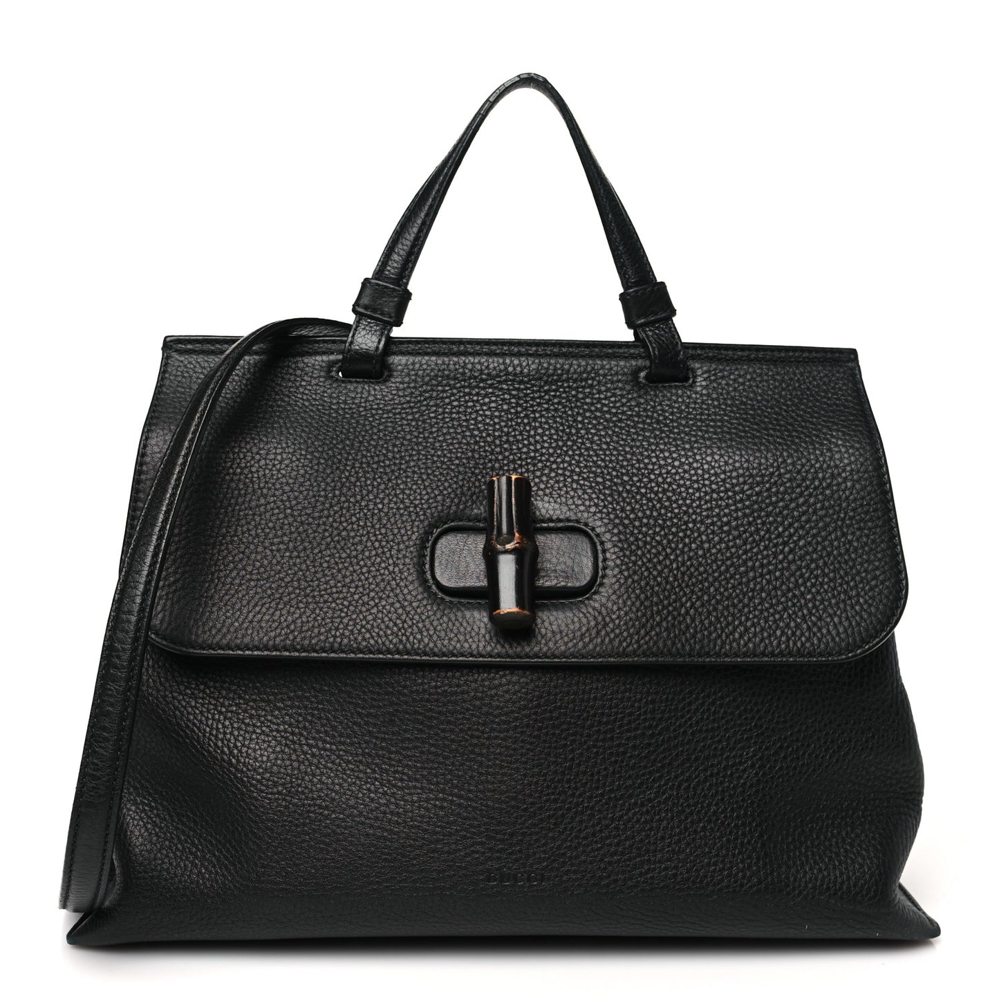 Cellarius Calfskin Medium Bamboo Daily Top Handle Bag Black